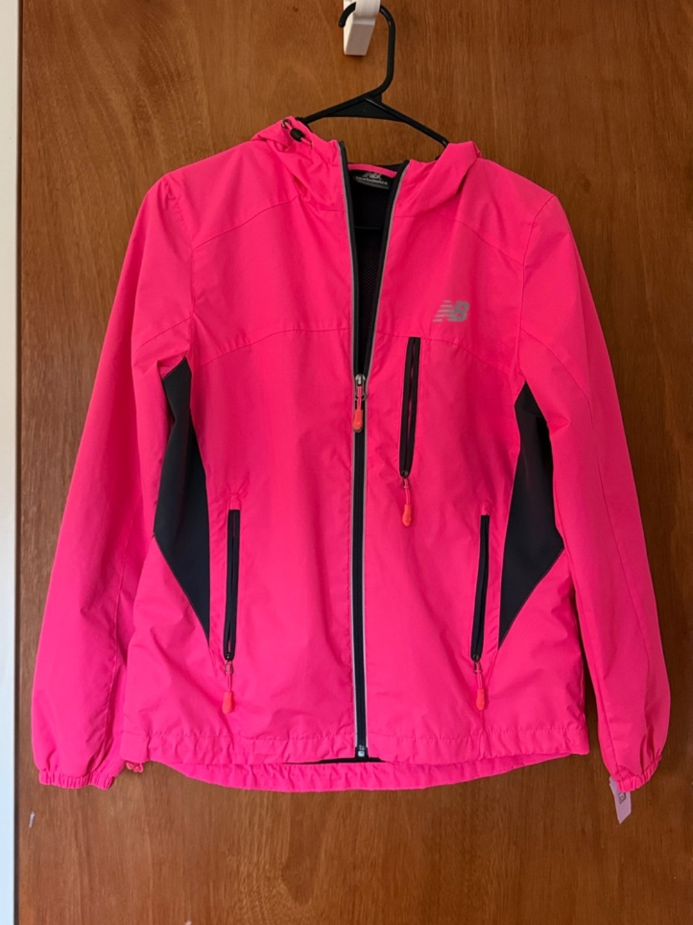 New Balance Bright Pink Hooded Rain Jacket